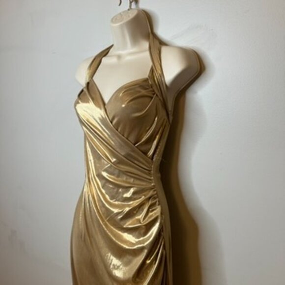 Norma Kamali Sweetheart Gold Golden Gown (M) NWT - Picture 4 of 7